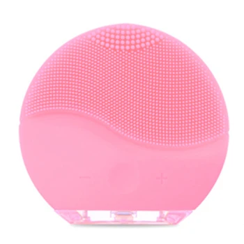 

HOT！-Electric Cleansing Instrument Ultrasonic Vibration Massage Instrument Wash Brush Facial Pore Cleaner Beauty Tool(Pink)