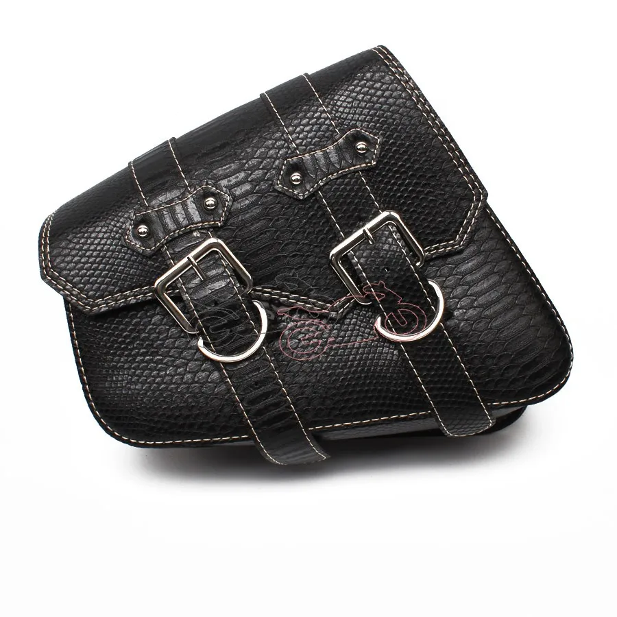 

Black Crocodile PU Leather Style Motorcycle Saddle Bag Luggage Left Side Saddle Bag For Honda Yamaha Harley Sportster XL 883