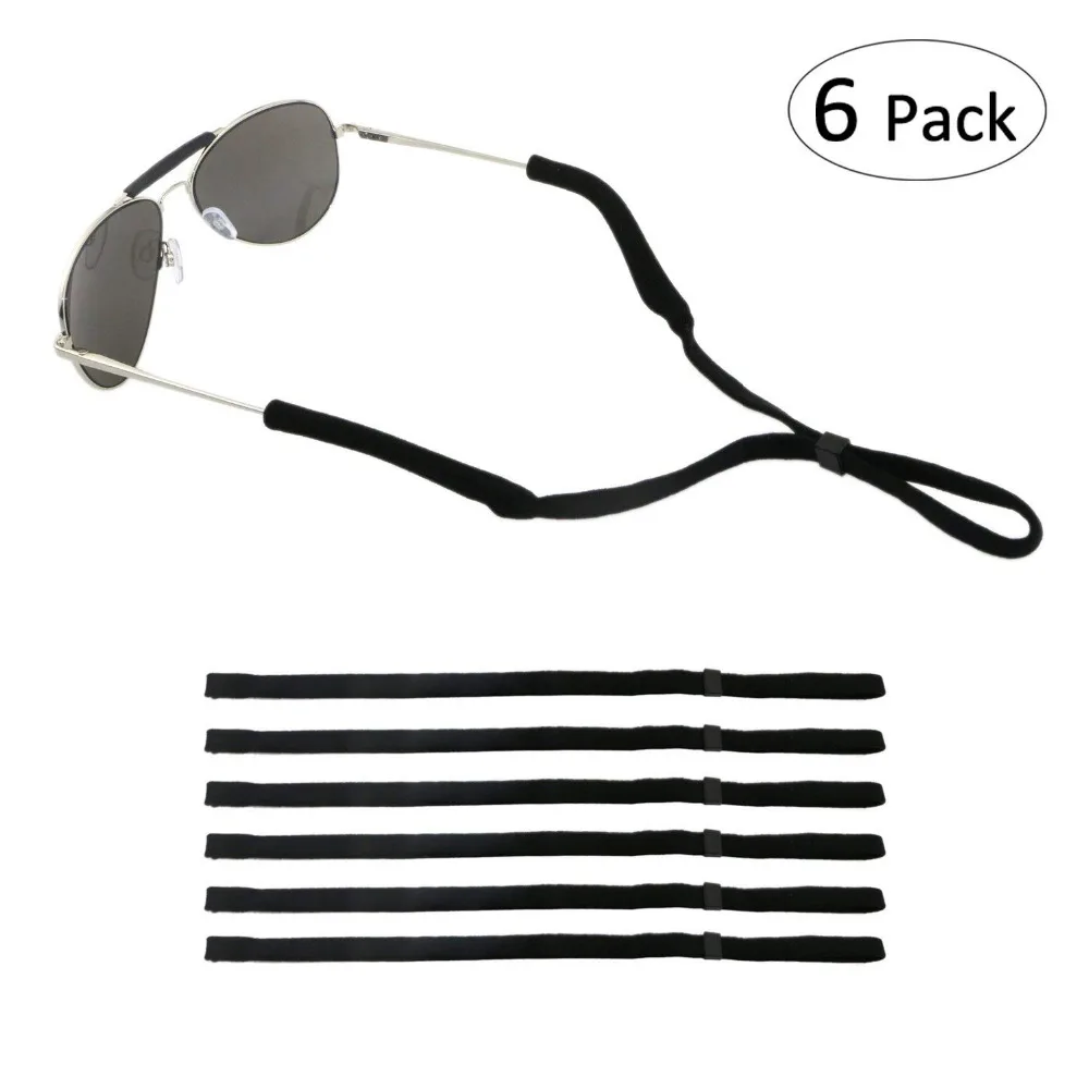 

Adjustable Eyewear Retainer, Universal Fit Rope Eyewear Retainer, Sport Unisex Sunglass Retainer Holder Strap, Set of 6 (Black)