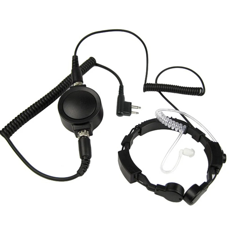 FBI Heavy Duty Tactical Big PTT Throat Mic Microphone Headset for