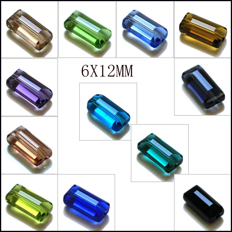 

6x12 rectangle crystal beads elegant created beautiful shape Loose Beads Fit Jewelry DIY Necklaces or Bracelets