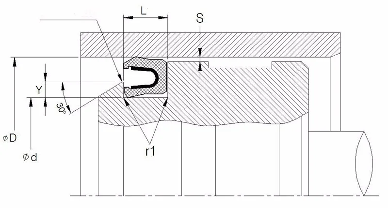 210x197x9,5 PTFE уплотнение Пружинные уплотнительные клапаны/части сепаратора динамические/статические вращающиеся губы стали радиальные кольца u-образной формы