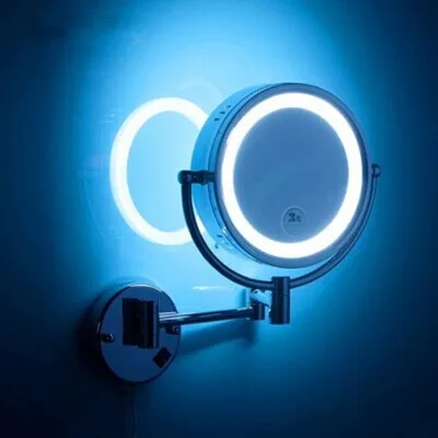 Светодиодный латунный косметический настенный зеркало для ванной комнаты зеркало косметическое двустороннее выдвижное зеркало для макияжа складное зеркало с светодиодный