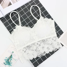 Цельный облегающий грудь сексуальный кружевной жилет ремень нижнее белье майка Топ для женщин бюстгальтер с подкладкой укороченный