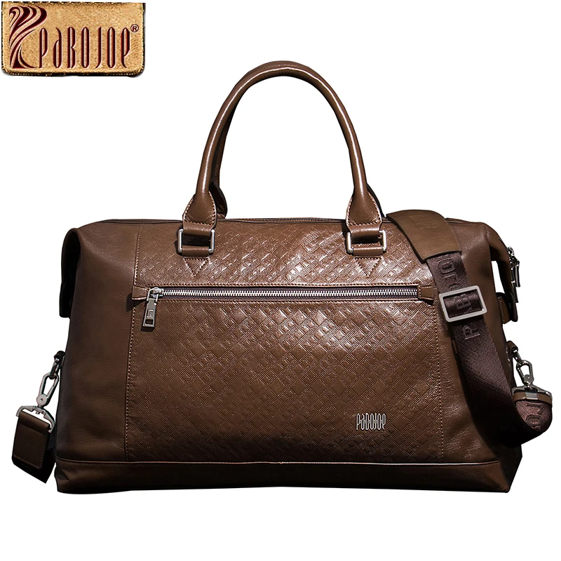 

Pabojoe Duffle Bags 100% Italian Genuine Cowhide Leather Big Capacity Mens Business Travel Duffle Holder Luggage