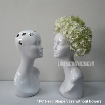 

Modern Abstract Art Creative Human Model Head Flower Vase Ornaments Club Office Hotel Library Furnishings Home Decoration