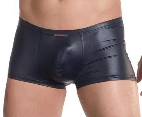 Sexy Mens Elasticity Faux Gay Leather Underwear Short Lingerie Trunk