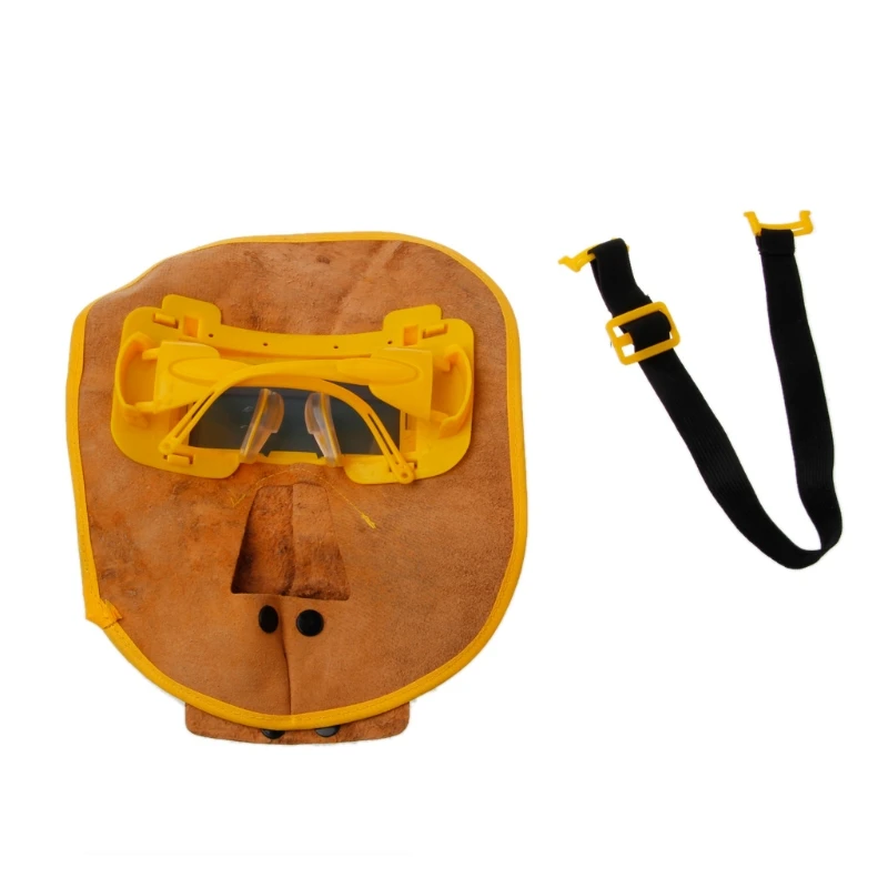 Portable Leather Solar Auto Darkening Welding Filter Lens Hood Helmet Mask/ Welder Glasses