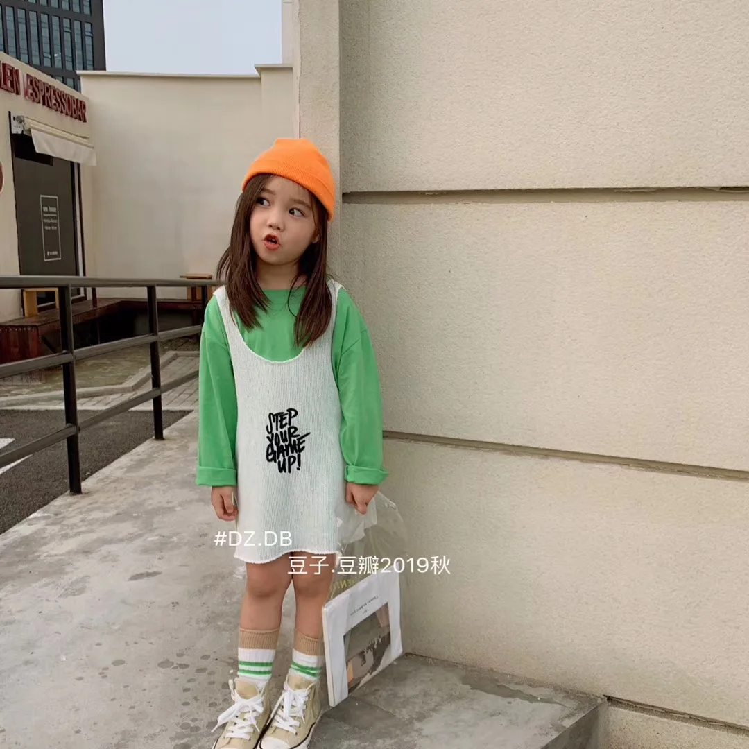 

Mingxi Children's Dress Fall 2019 New Kids'Dress Girl Skirt T-shirt Two-piece Fashion