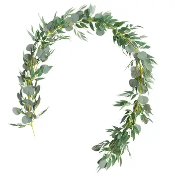 

2m Wedding Decoration Artificial Green Eucalyptus Vines Rattan artificial Fake Plants Ivy Wreath Wall Decor Vertical Garden