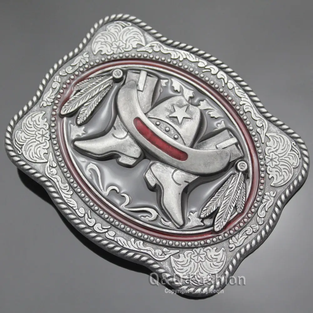 Ковбойская шляпа Stetson сапоги перьевая парча Западная Посеребренная Пряжка для