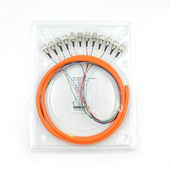 

FC 12 cores Simplex mode fanout fiber pigtail FC UPC Connector multimode 1.5M Bundle fiber optic Pigtail