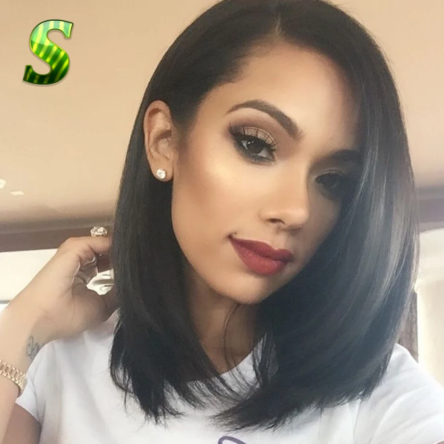 Full Lace Human Hair Bob Wigs For Black Women Glueless Full Lace