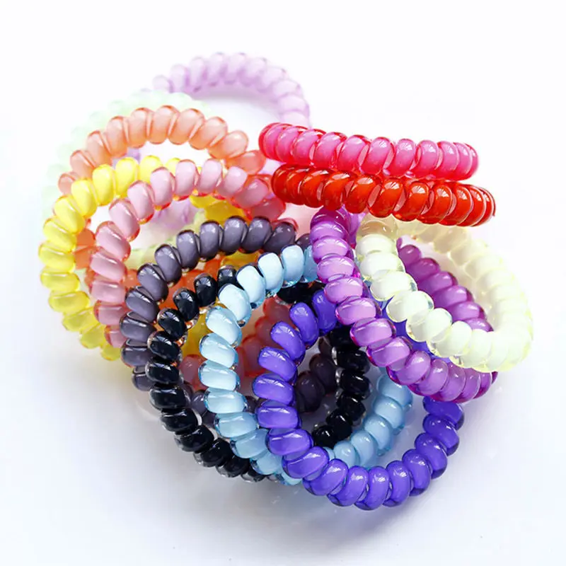 5 Pcs Durable Elastic Hair Ties Colorful Extendable Coiled 5 Pcs Durable Elastic Hair Ties Colorful Extendable Coiled Telephone Wire Rings For Women In Accessories From S Clothing On