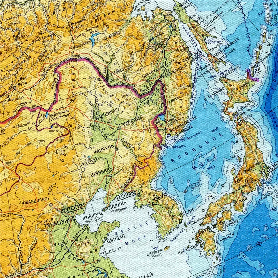 Карта России, географический рисунок, изысканный дизайн для обучения, образования, домашний декор, настенная художественная наклейка, Высококачественная печать на холсте, плакат