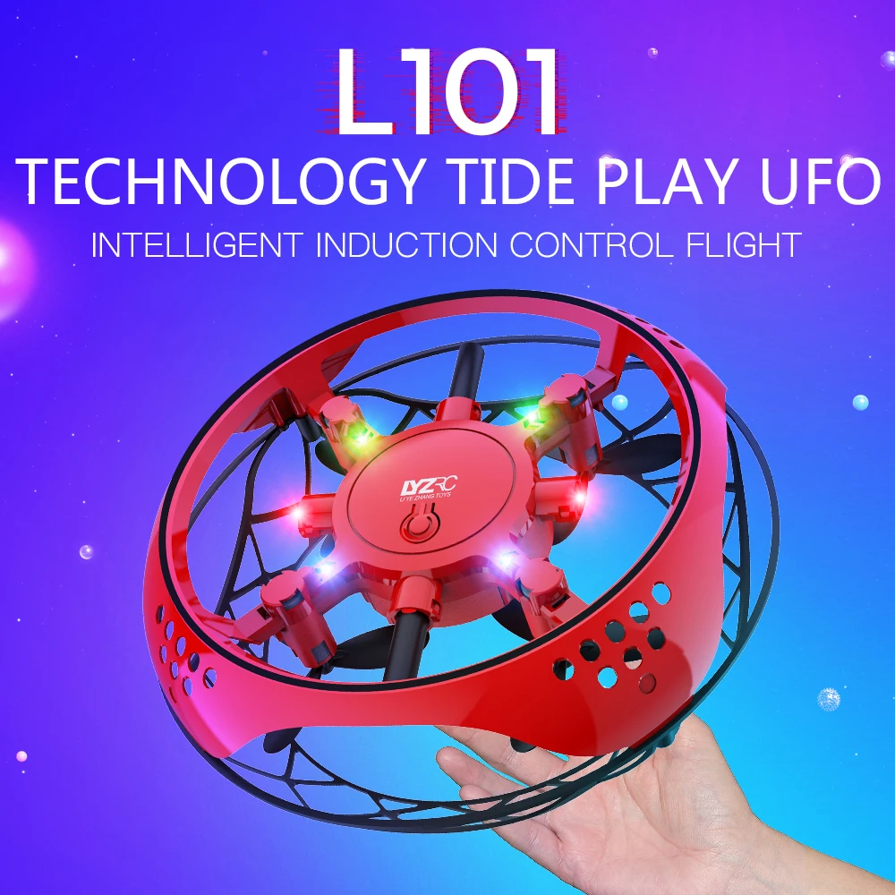 Квадрокоптер против столкновений UFO мини Дрон ручной светодиодный летающий шар с
