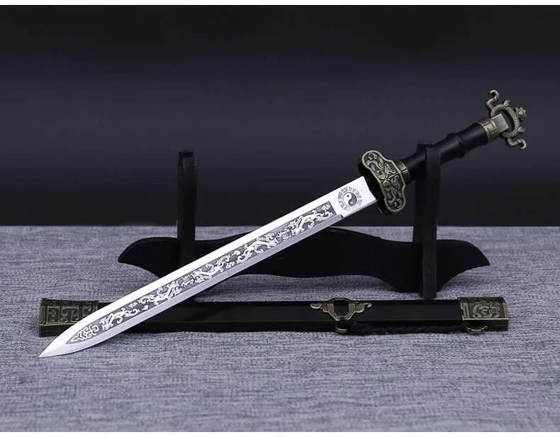 Stainless steel sword self-defense Qinglong sword Exquisite handicraft home decor not edged