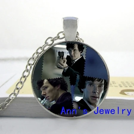 Шерлок Холмс ожерелье Шерлок подвеска Холмс стеклянный купол ожерелье HZ1 - Окраска металла: 8
