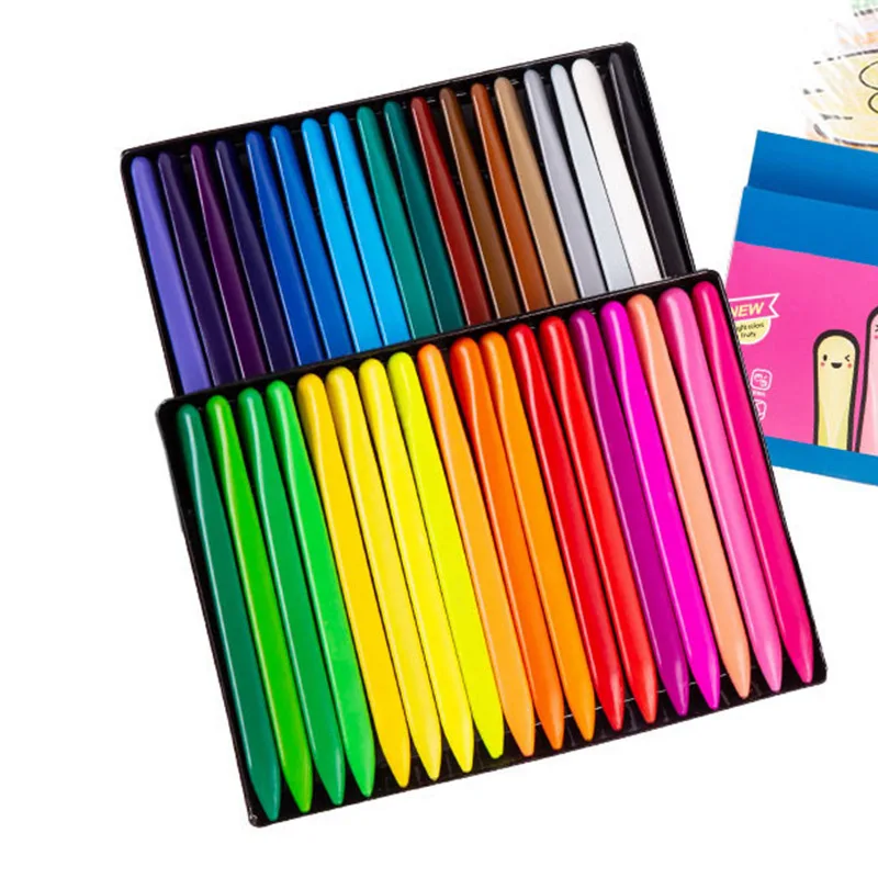 YDNZC 36 цветов яркий цвет креативный треугольный мелок Набор цветных кистей детский пластиковый восковой карандаш товары для рукоделия подарок на день рождения - Цвет: 36 Colors