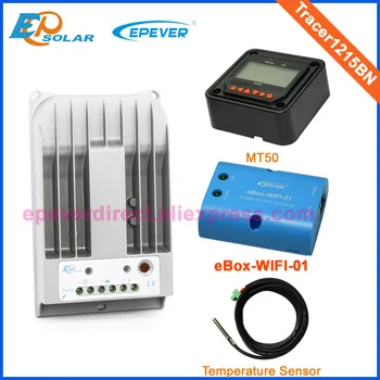 

Solar Tracking EPEVER Solar controller MPPT Tracer1215BN wifi box and temp sensor MT50 Meter 10A 24V battery charger regulator