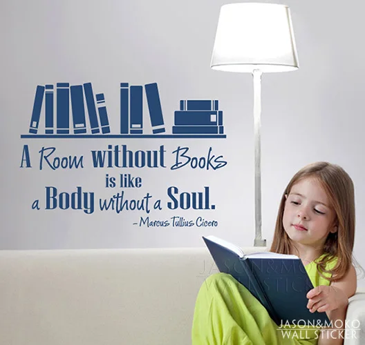 wall quote decal a room without books vinyl wall art decal quote