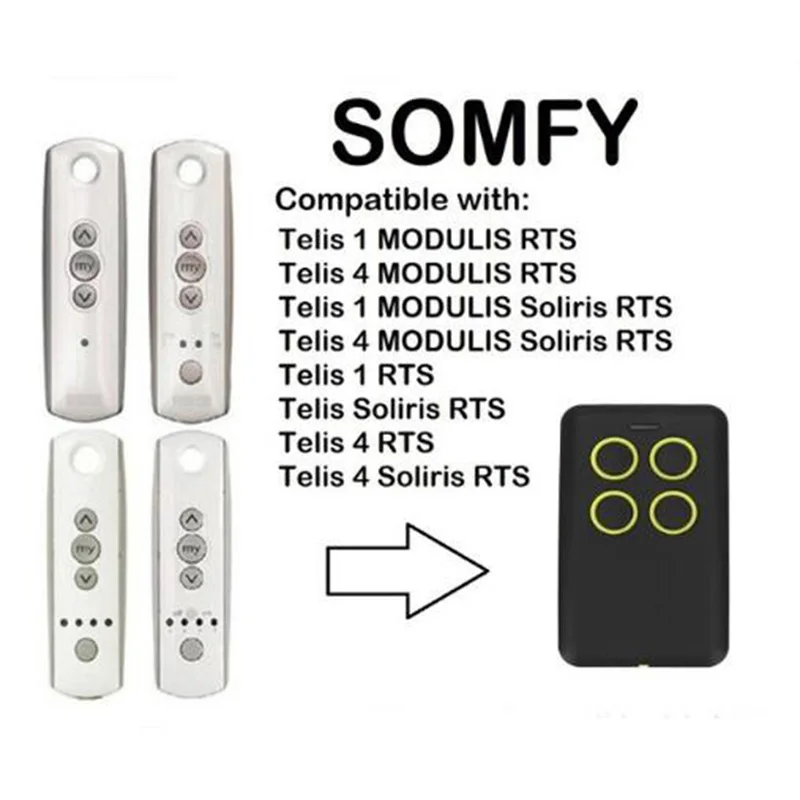 

SOMFY KeyGo 4 RTS SOMFY Centralis RTS/ SOMFY Smoove RTS garage door controller compatible 433,42Mhz