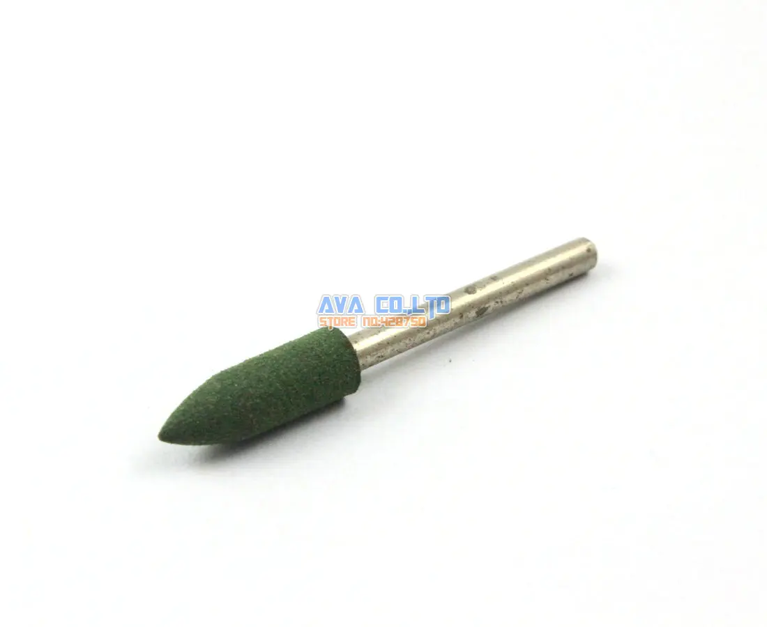

30 Pieces 5x17mm Green Bullet Mounted Rubber Polishing Point Grinding Bit 3mm Shank