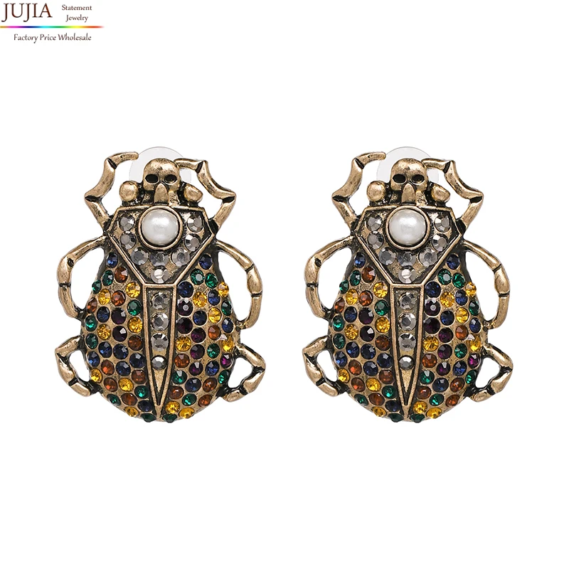 

JUJIA 3 colors good quality New fashion women statement crystal stud Earrings for women fashion earring wholesale