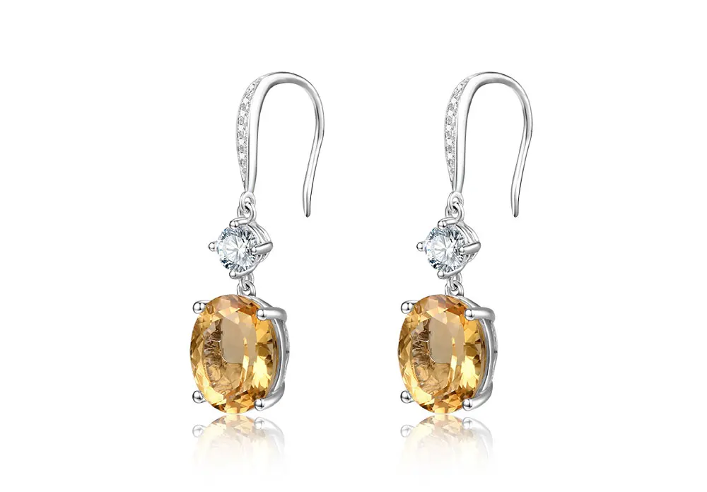 silver citrine earrings CAE01836SD-1 (1)