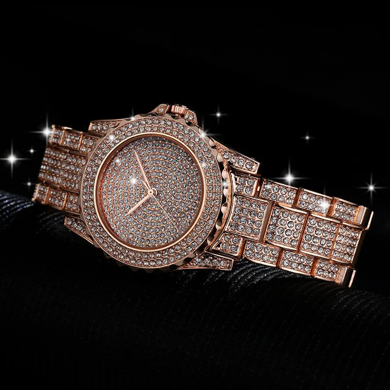 

New Gypsophila Women's Watch High-end Full Diamond Business Fashion Female Quartz Wrist Watch