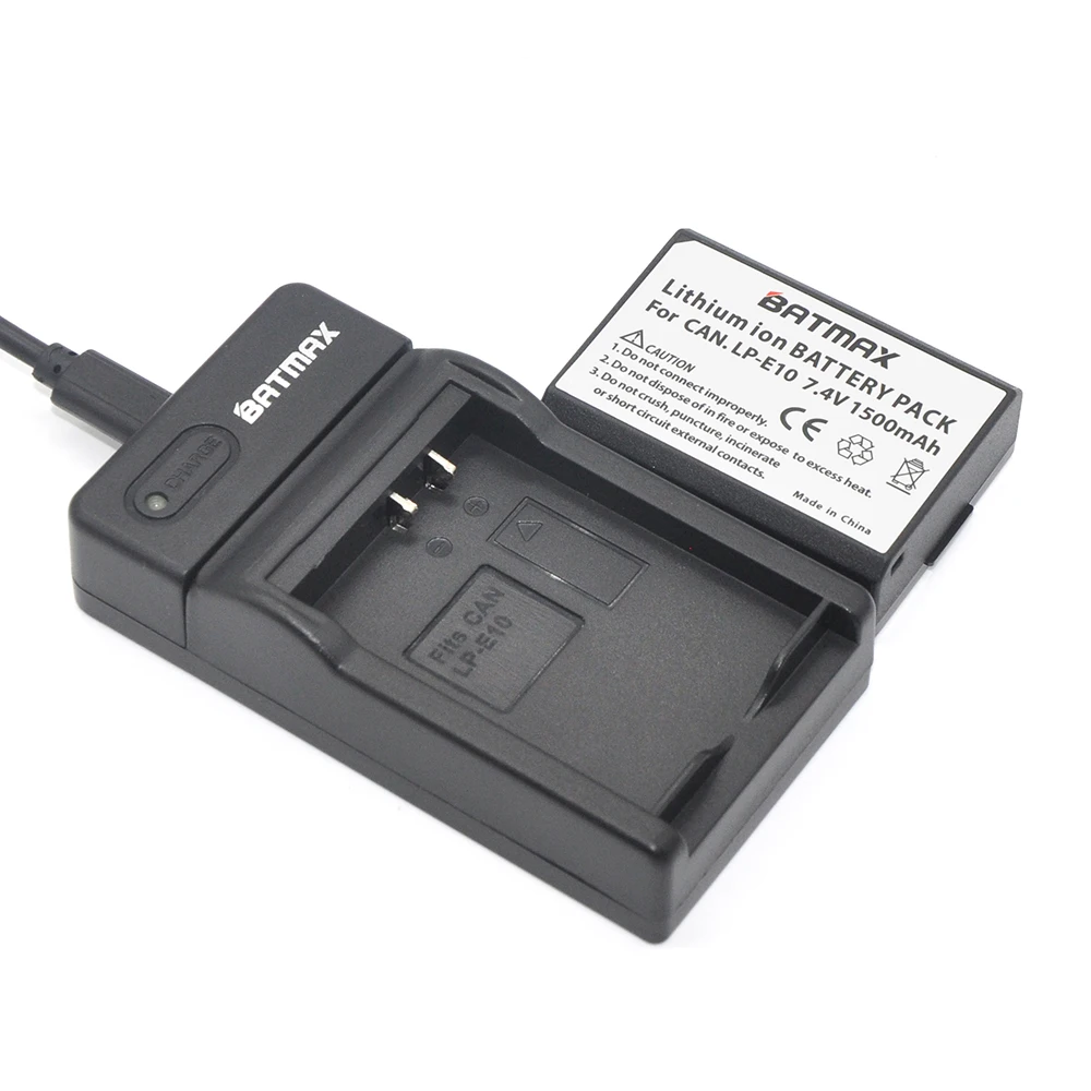 2Pcs 1500mAh LP E10 LP E10 LPE10 Camera Battery&LED Charger for Canon