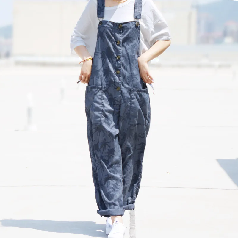 Bohemian Print Hippie Boho Vaqueros Mujer Loose Wide Leg