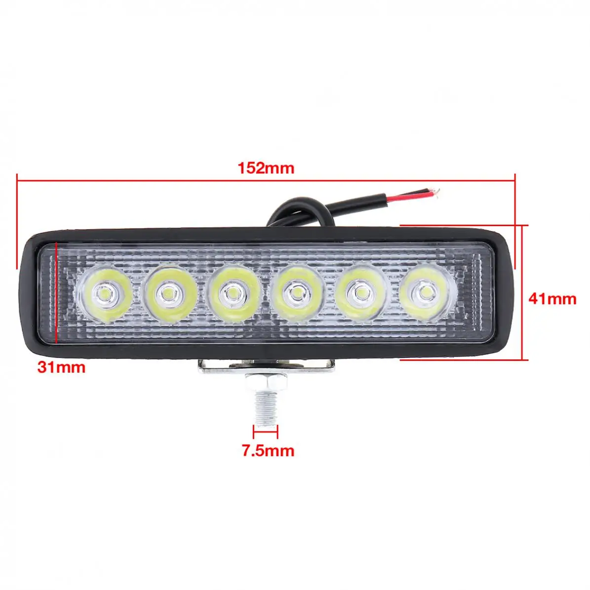 18W 1000LM Bright Spot Light 6 LEDs Work Light Bar Car Driving Fog Lamp Offroad for Truck/Motorcycle/Car/Boat Work Light