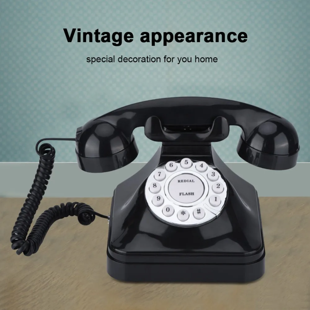 WX-3011 Vintage Black Multi Function Plastic Home Telephone Retro Wire Landline Phone