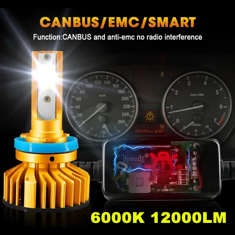 Мини светодиодные лампы Canbus без ошибок H7 6000K 9005 лм H4 H1 фары 9006 HB3 HB4 H8 H9 H11