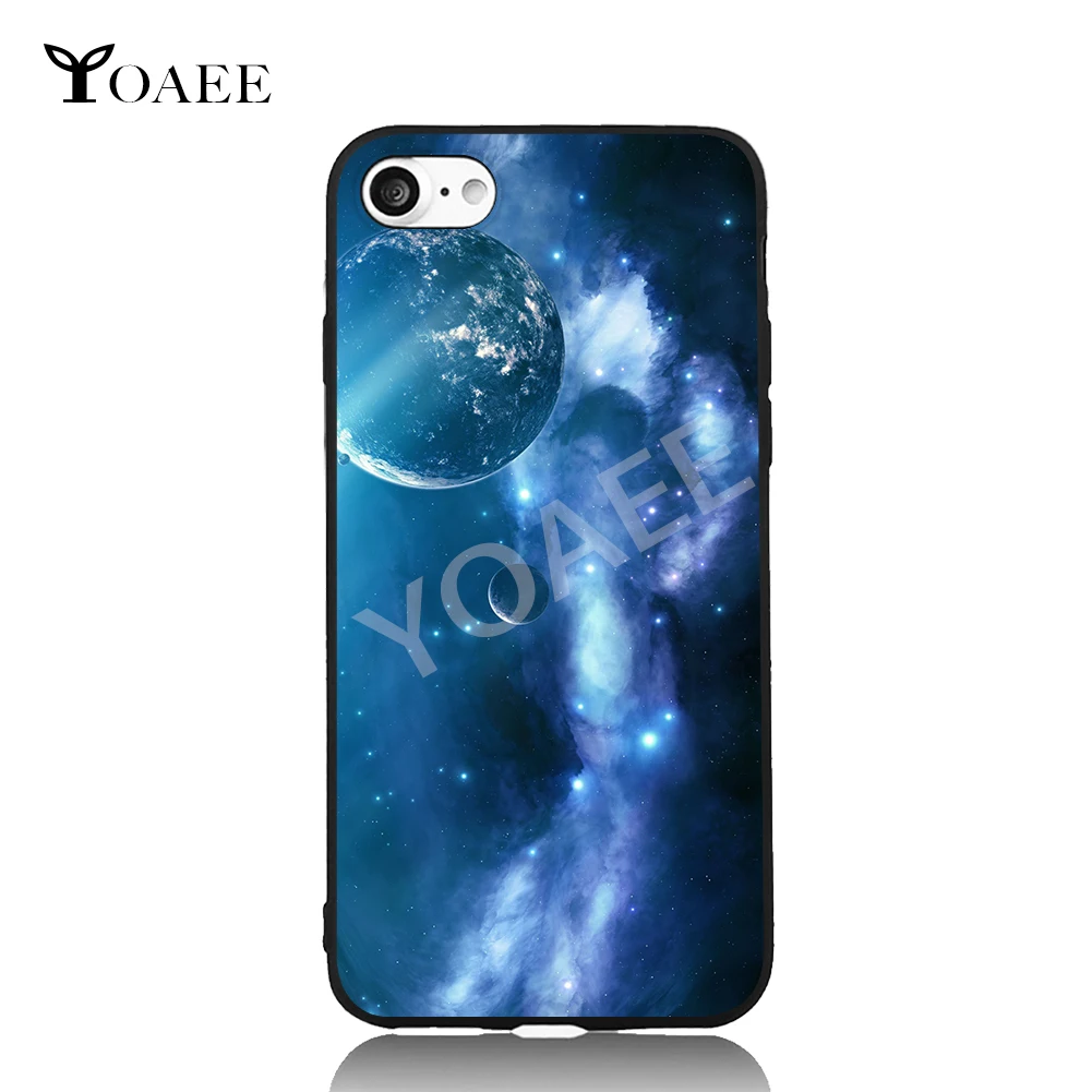 Earth and Universe Nebula Fun Art For iPhone 6 6s 7 Plus Case TPU Phone Cases Cover Mobile