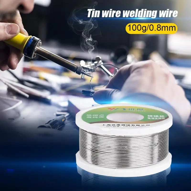 100g/roll 0,8 мм/1,0 мм/1,2 мм/1,5 мм высокой чистоты низкая температура плавления олово для пайки провод поток катушка леска провода