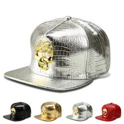 Новый Крокодил зерна череп логотип бейсболка плоским шляпа прилив бренд приток людей Хип-хоп шляпа
