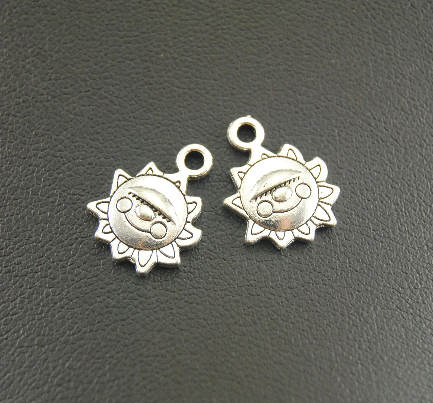 Buy 10pcs Antique Silver Sun Charms Made With Smile Charm Jewelry Making DIY