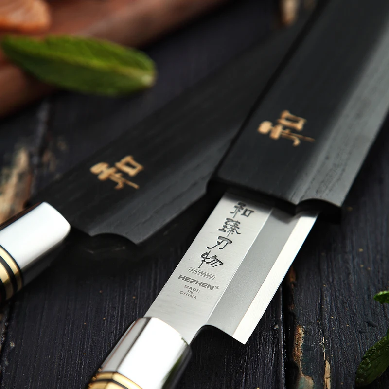  HEZHEN 240~300mm Japanese X5Cr15MoV Steel Sashimi Knife Sharp Filleting Fish Sushi Cleaver Salmon S - 33009909685