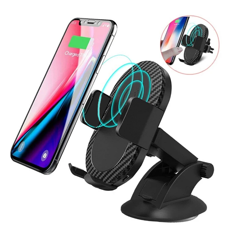 1pc Car Mount Qi Wireless Charger For Iphone 8/8Plus/X/XR