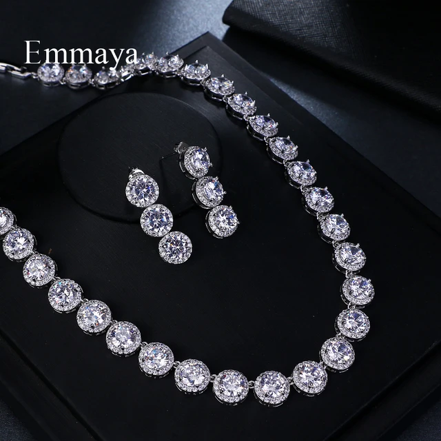 Buy CheapEmmaya Brand Gorgeous Round Jewelry White Gold Color AAA Cubic Zircon Wedding Jewelry Sets For Lover Brides Popular Jewelry Gift.