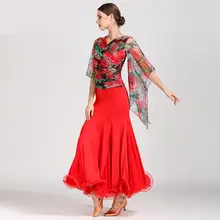 Красный/зеленый стандартный бальный зал платье женщины Вальс платье, Одежда для танцев бальных танцев платье современные танцевальные костюмы фламенко платье XXL