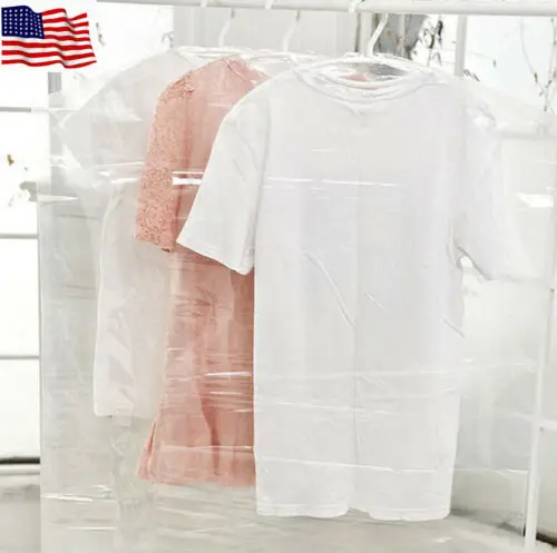 

20x Dress Clothes Garment Suit Cover Bags Dustproof Storage Plastic Protector US