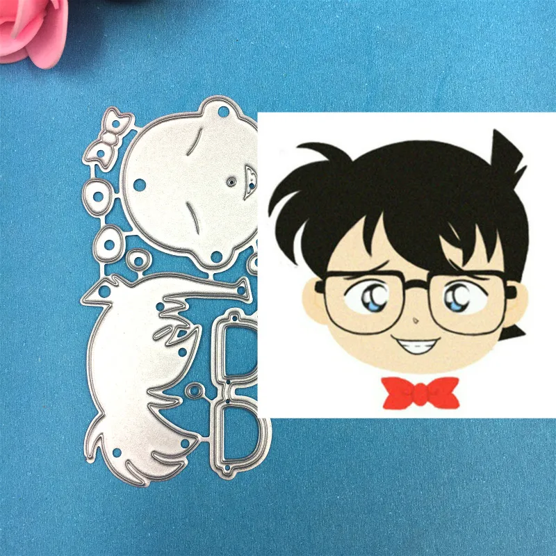 

1pcs Cute boy Conan Cutting Die Stencils for DIY Scrapbooking Album Stamp Paper Card Embossing