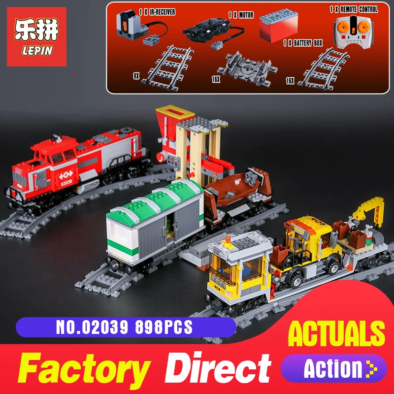 

898Pcs Lepin 02039 Red Cargo Train Set New City Series Children LegoINGlys Building Blocks Educational Toys Model Gifts 3677