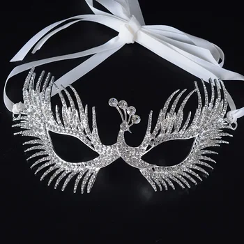 

3 Designs Luxurious Sparkling Rhinestone Face Masks For Women Metal Fashion Masquerade Mask Party Jewelry Accessories