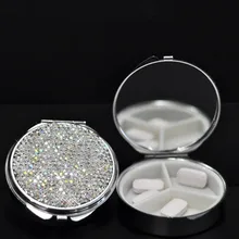 Креативная коробка для таблеток с кристаллами портативный мини Чехол для таблеток из нержавеющей стали металлические круглые коробки для таблеток против давления