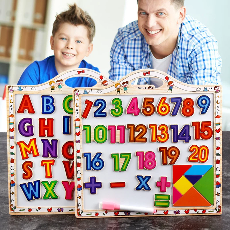 Цифровые буквы деревянные игрушки доска номер магнитная доска для рисования с игрушками для детей головоломка образовательная интерактивная игрушка подарок
