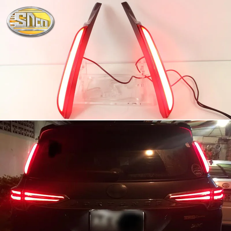 

2PCS LED Rear Pillar Lamp For Toyota Fortuner 2015 2016 2017 2018 Bumper Light Exalted Brake Light Reflector Warning Light